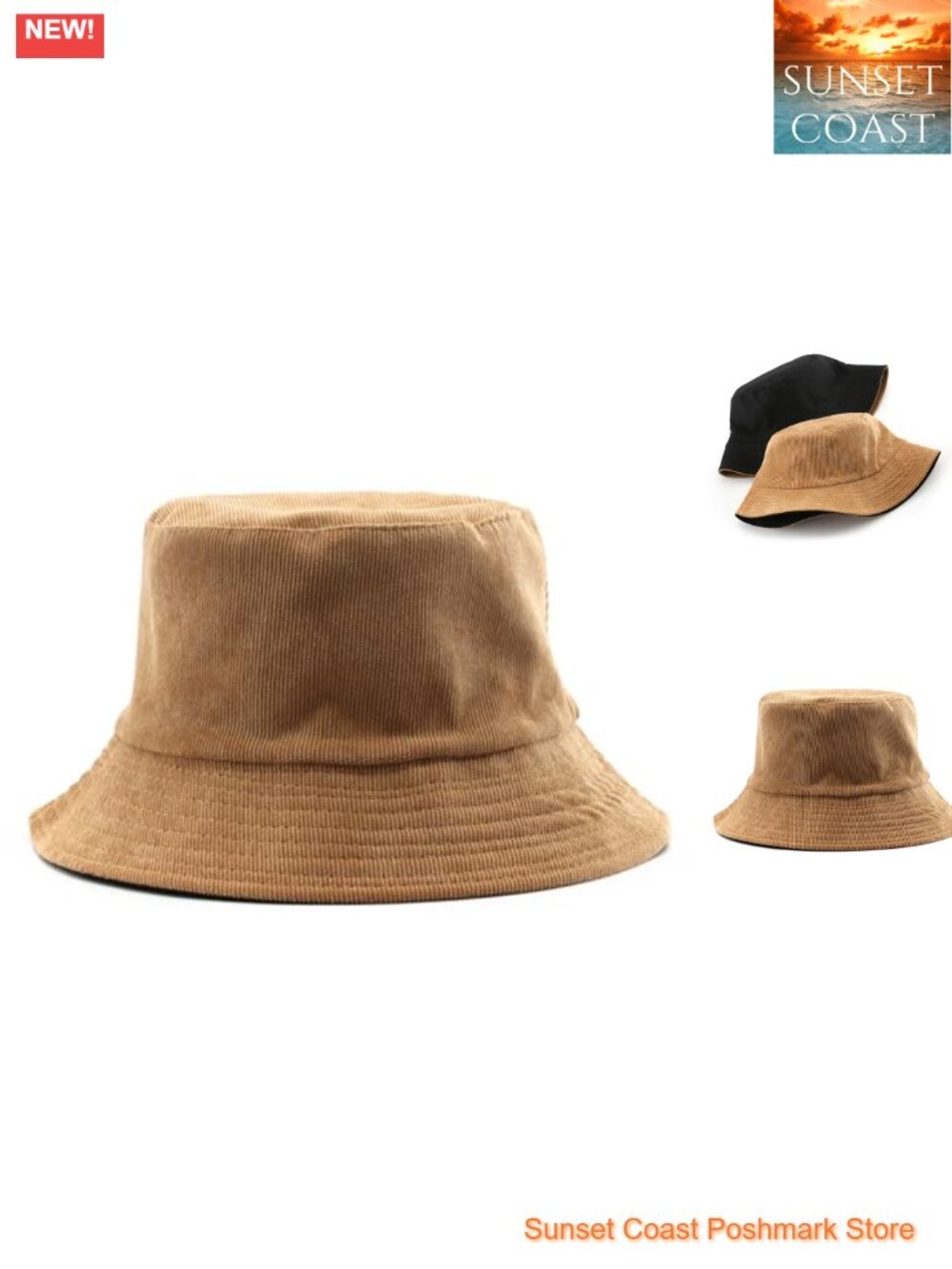 Reversible Double-Side-Wear Bucket Hat Packable Sun Hat Travel Beach Cap